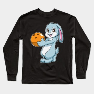 Rabbit at Bowling with Bowling ball Long Sleeve T-Shirt